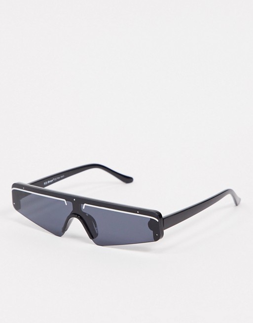 AJ Morgan slim visor sunglasses in black