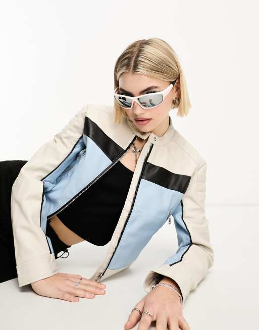 AJ Morgan – Sonnenbrille in gebrochenem Weiß mit verspiegelten Gläsern und Wrap-around-Gestell , 2 von 4