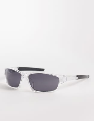 AJ Morgan - Sportin Joe - Sonnenbrille mit leicht abgerundetem Design in Silber und Schwarz