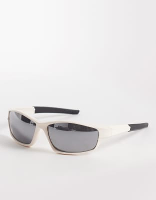 Aj Morgan Sportin Joe Wraparound Sunglasses In Silver