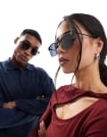 [AJ Morgan] AJ Morgan square metal sunglasses in black No Size BLACK