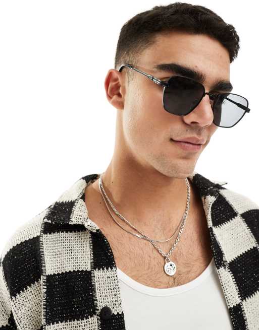 AJ Morgan square sunglasses in black | ASOS display picture 2