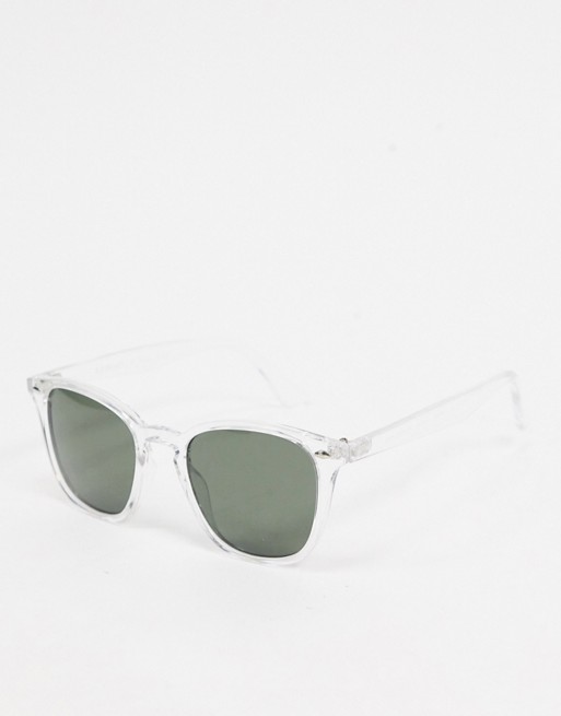 AJ Morgan square sunglasses in clear white