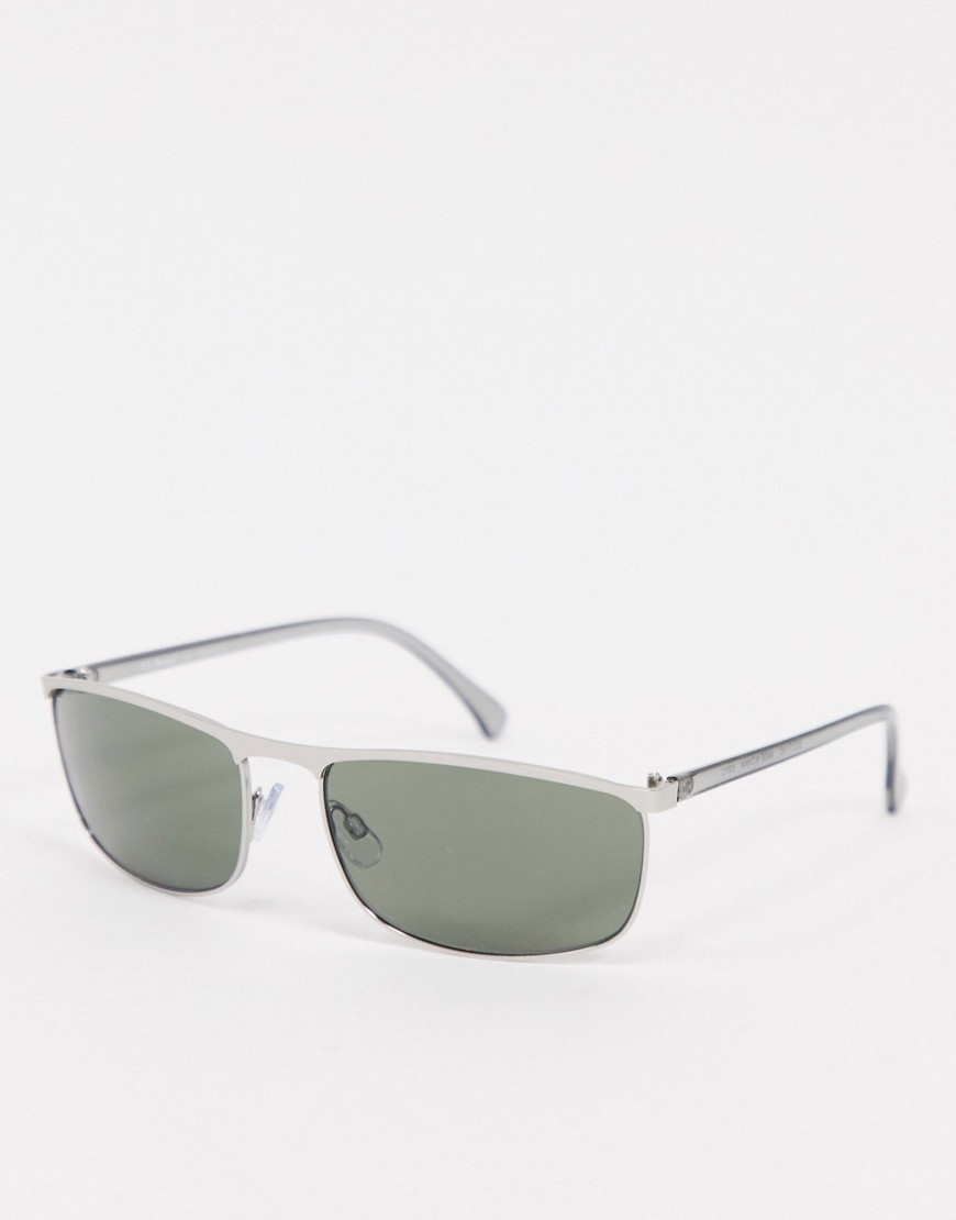 Aj Morgan Square Sunglasses In Matte Silver