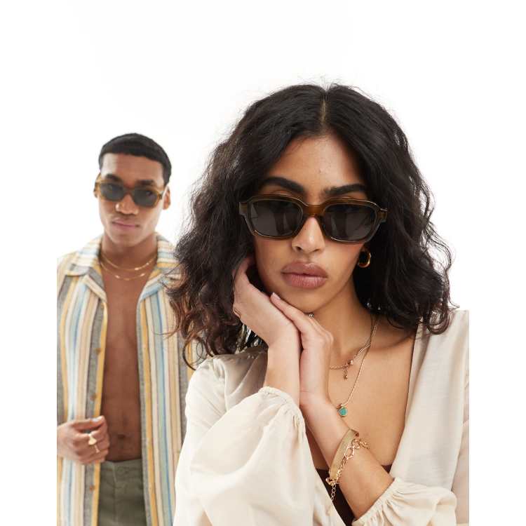 AJ Morgan square sunglasses in olive | ASOS