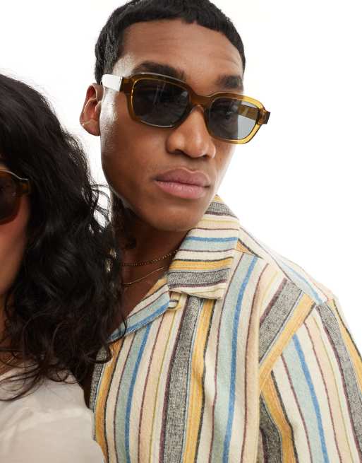 A. J. Morgan Green Floral & Metal Gradient Lense Sunglasses AJ Morgan square sunglasses in olive | ASOS main image 4