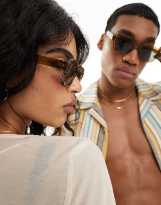 AJ Morgan square sunglasses in olive | ASOS display picture 2
