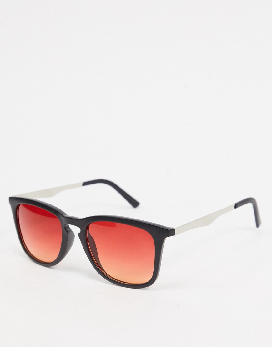 Aj Morgan Style Sunglasses In Black With Amber Lens