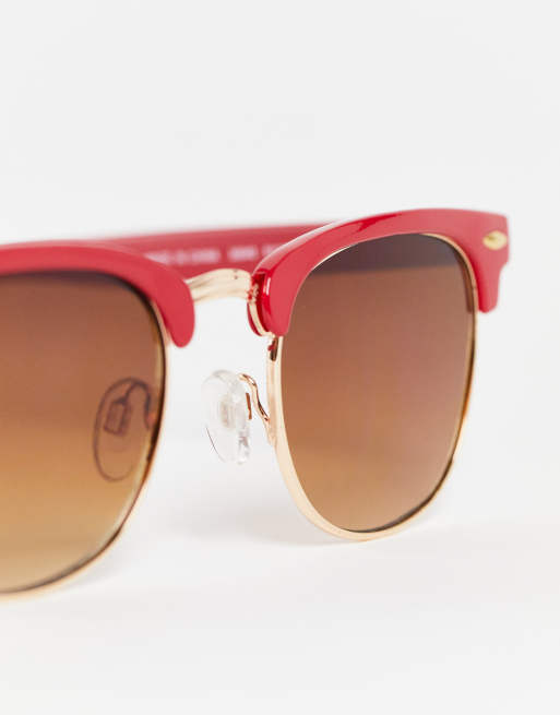  AJ Morgan purple red frame aviator sunglasses ASOS | Accessories | Asos Gold Frame Aviator Sunglasses New  main image 4