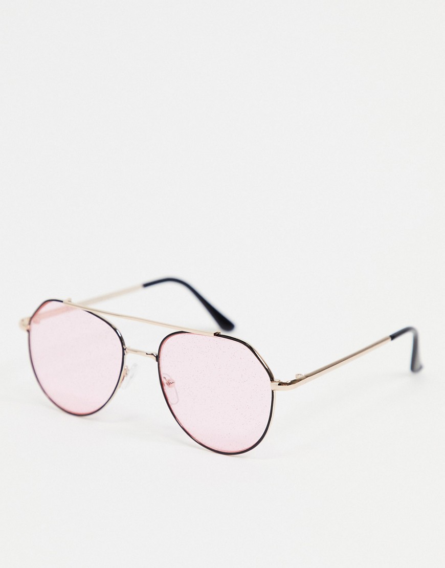 AJ Morgan – Svarta pilotsolglasögon med rosa glas