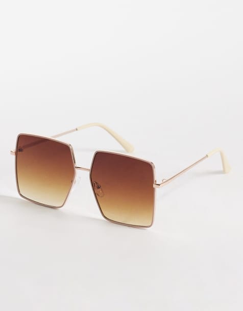 AJ Morgan the big screen large square metal sunglasses in brown and gold tone - view 1