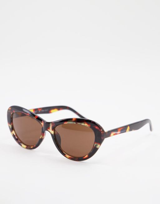 AJ Morgan tortoise shell cat eye sunglasses in brown | ASOS