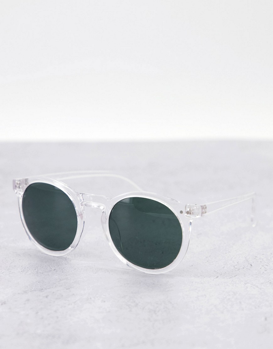 AJ Morgan unisex round sunglasses in crystal clear