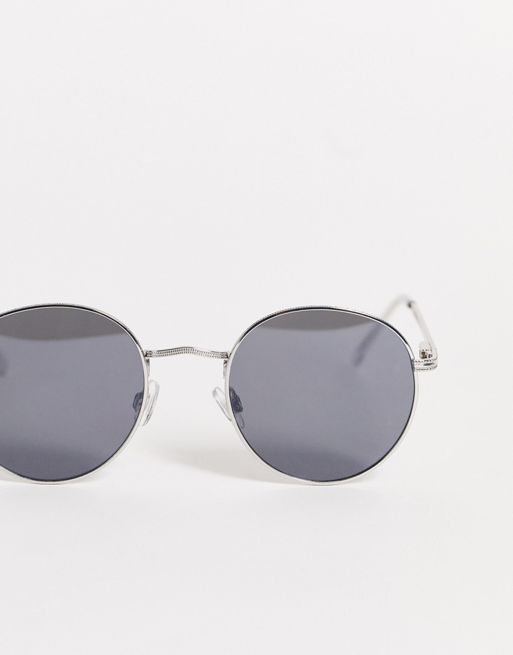 AJ Morgan unisex round sunglasses with mirror lens in silver