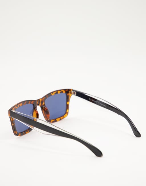 AJ Morgan unisex square sunglasses with navy dial in brown tort, 3 of 4