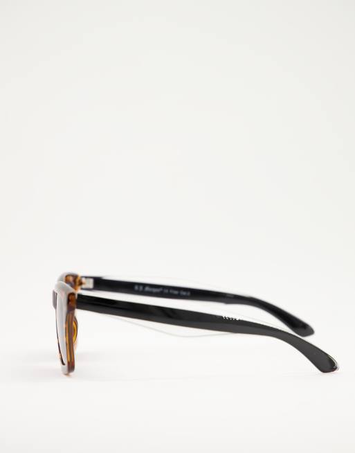 AJ Morgan unisex square sunglasses with navy dial in brown tort, 4 of 4