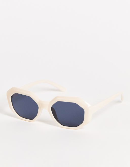 AJ Morgan womens hex sunglasses in cream
