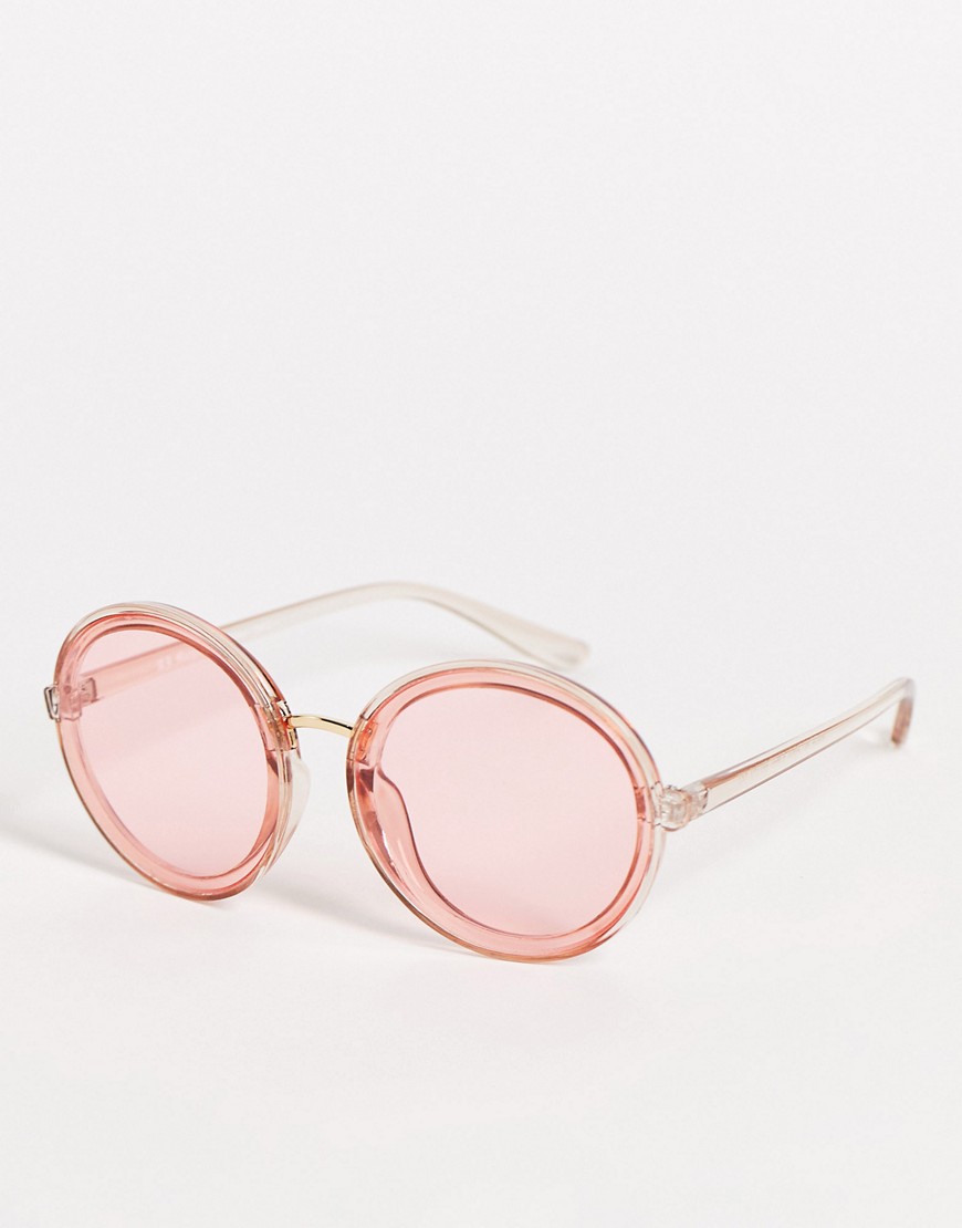 AJ Morgan womens oversized round sunglasses in pink