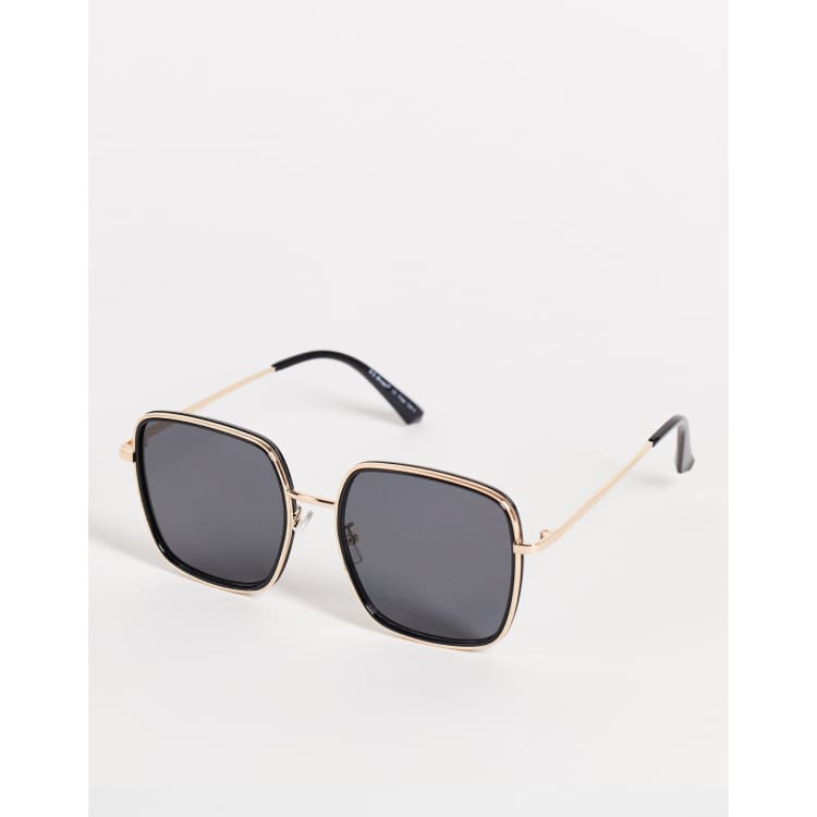 AJ Morgan womens oversized square sunglasses in black | ASOS display picture 1