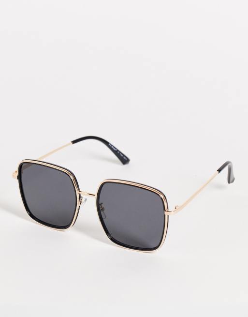 AJ Morgan womens oversized square sunglasses in black | ASOS