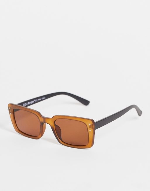 AJ Morgan womens square sunglasses in brown ASOS