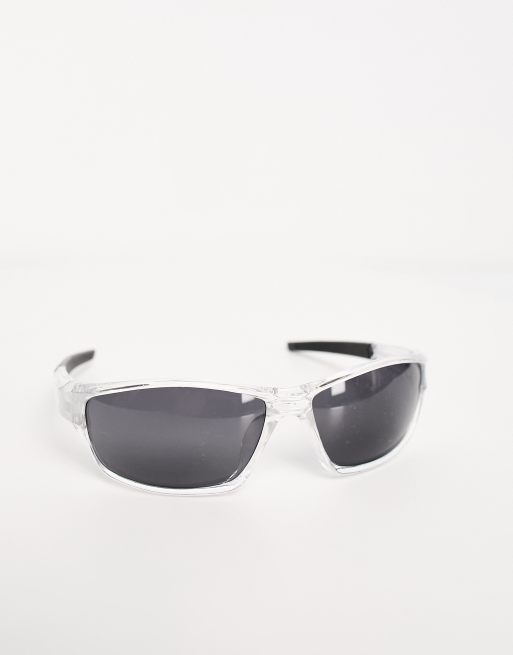 AJ Morgan wrap sunglasses in silver | ASOS display picture 1