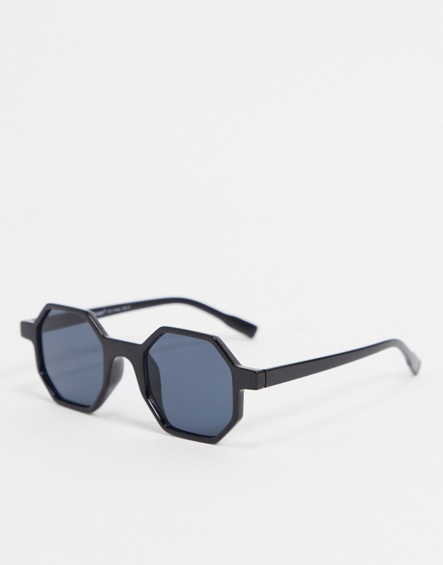 AJ Morgan - Zeshoekige zonnebril in zwart