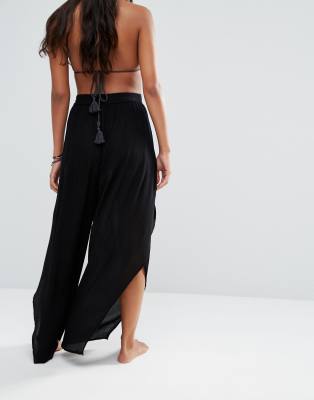 black beach trousers