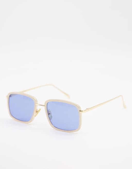 A.Kjaerbede – Aldo – Eckige Unisex-Sonnenbrille in Creme, 3 von 4