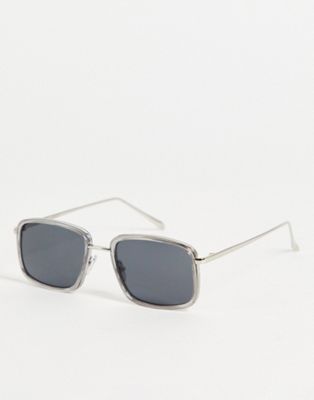 A.Kjaerbede – Aldo – Eckige Unisex-Sonnenbrille in Grau