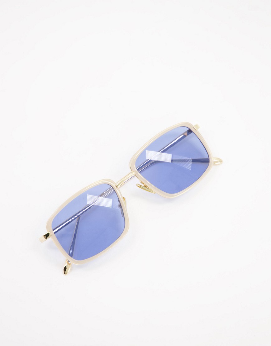 A.Kjaerbede Aldo unisex square sunglasses in cream-White
