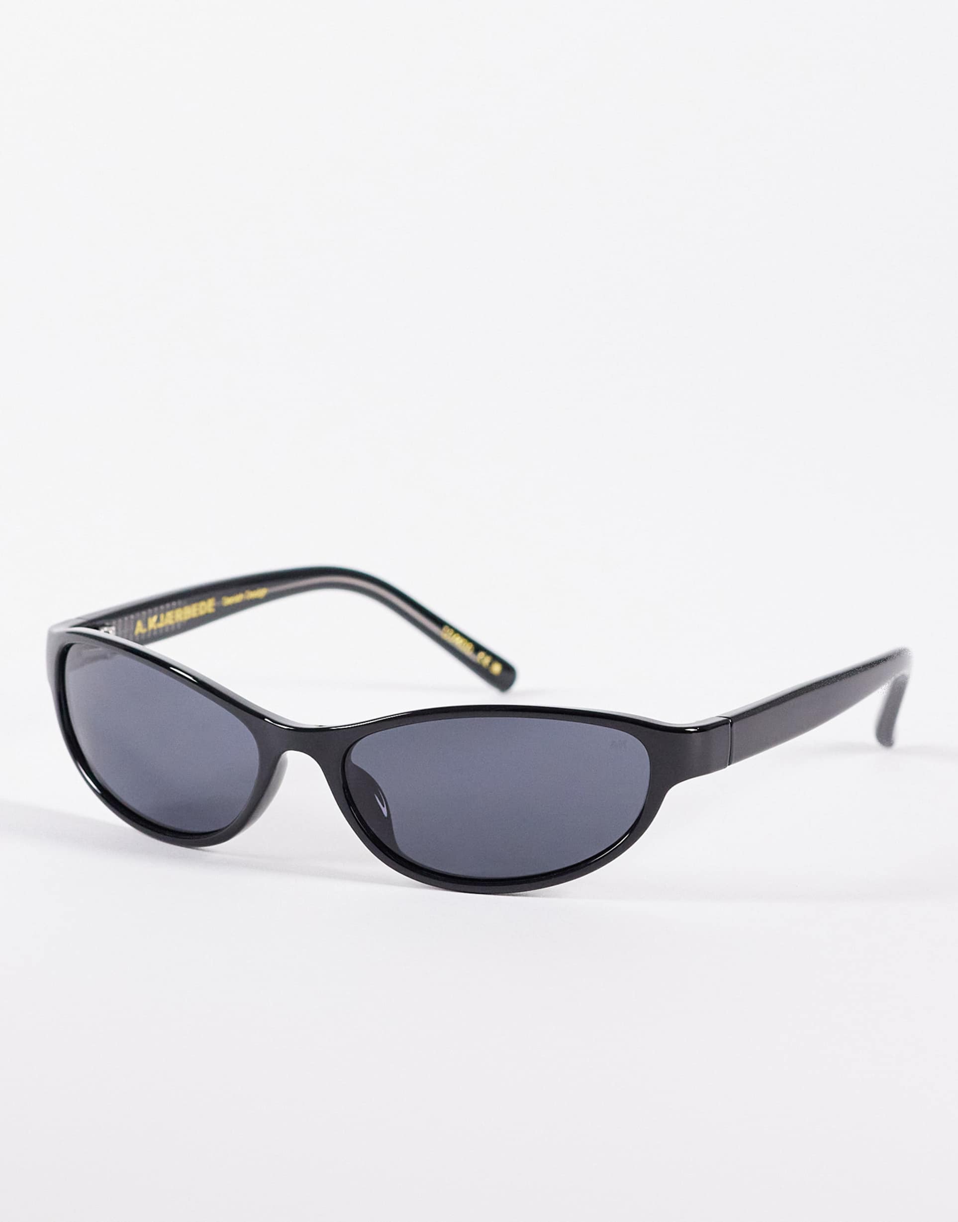 a.kjaerbede alexa slim oval cat-eye sunglasses in black