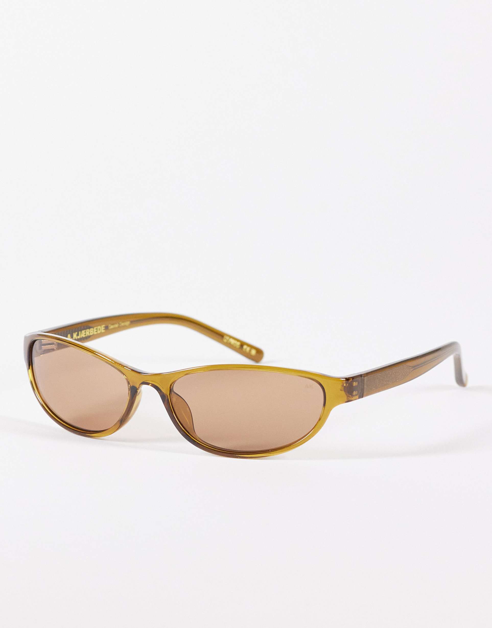 a.kjaerbede alexa slim oval cat-eye sunglasses in smoke transparent