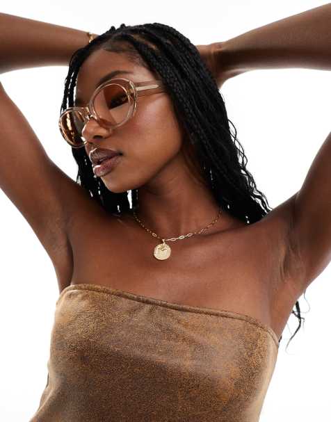 A.Kjaerbede Anma round sunglasses in champagne - view 1