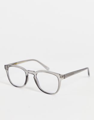 A.Kjaerbede Bate blue light glasses in gray transparent | ASOS