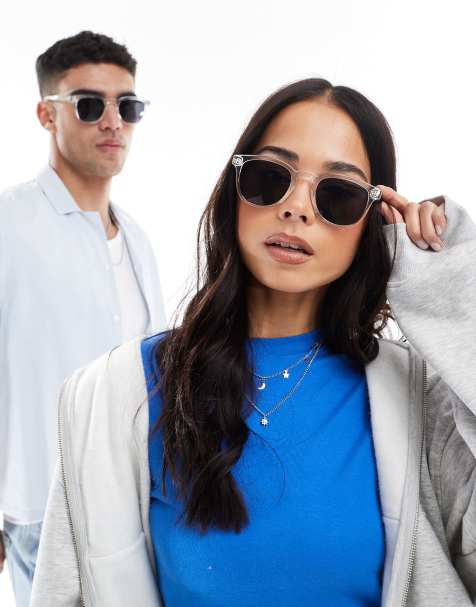 A.Kjaerbede Bate classic round sunglasses in crystal - view 1