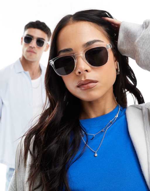 A.Kjaerbede Bate classic round sunglasses in crystal, 3 of 4