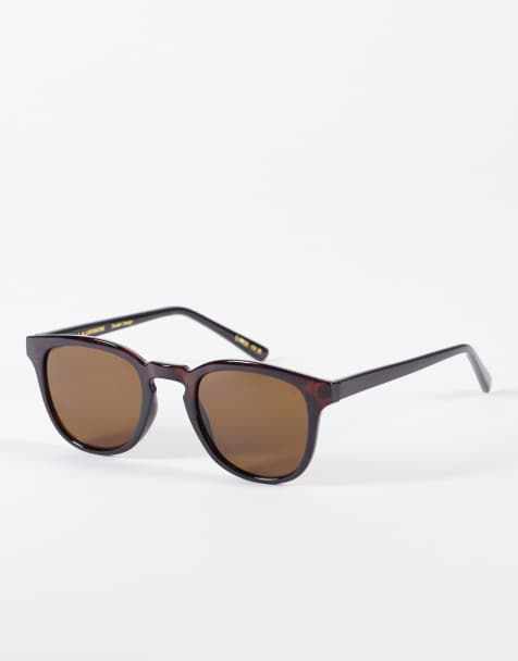 A.Kjaerbede Bate classic round sunglasses in demi tortoise