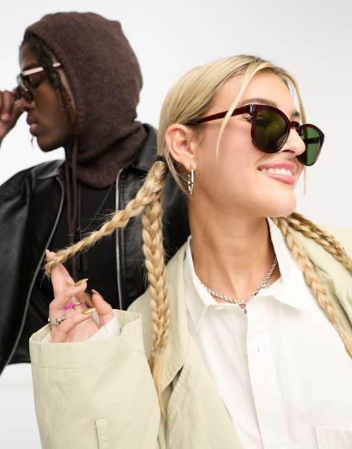 A.Kjaerbede – Bate – Retro-Sonnenbrille in Braun-Transparent