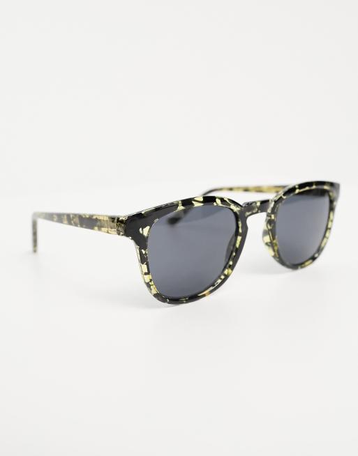 A.Kjaerbede Bate retro sunglasses in black yellow tortoise