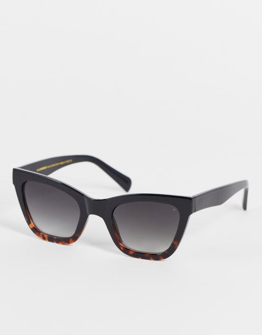 A.Kjaerbede - Big Kanye - Cat eye zonnebril in zwart en tortoise