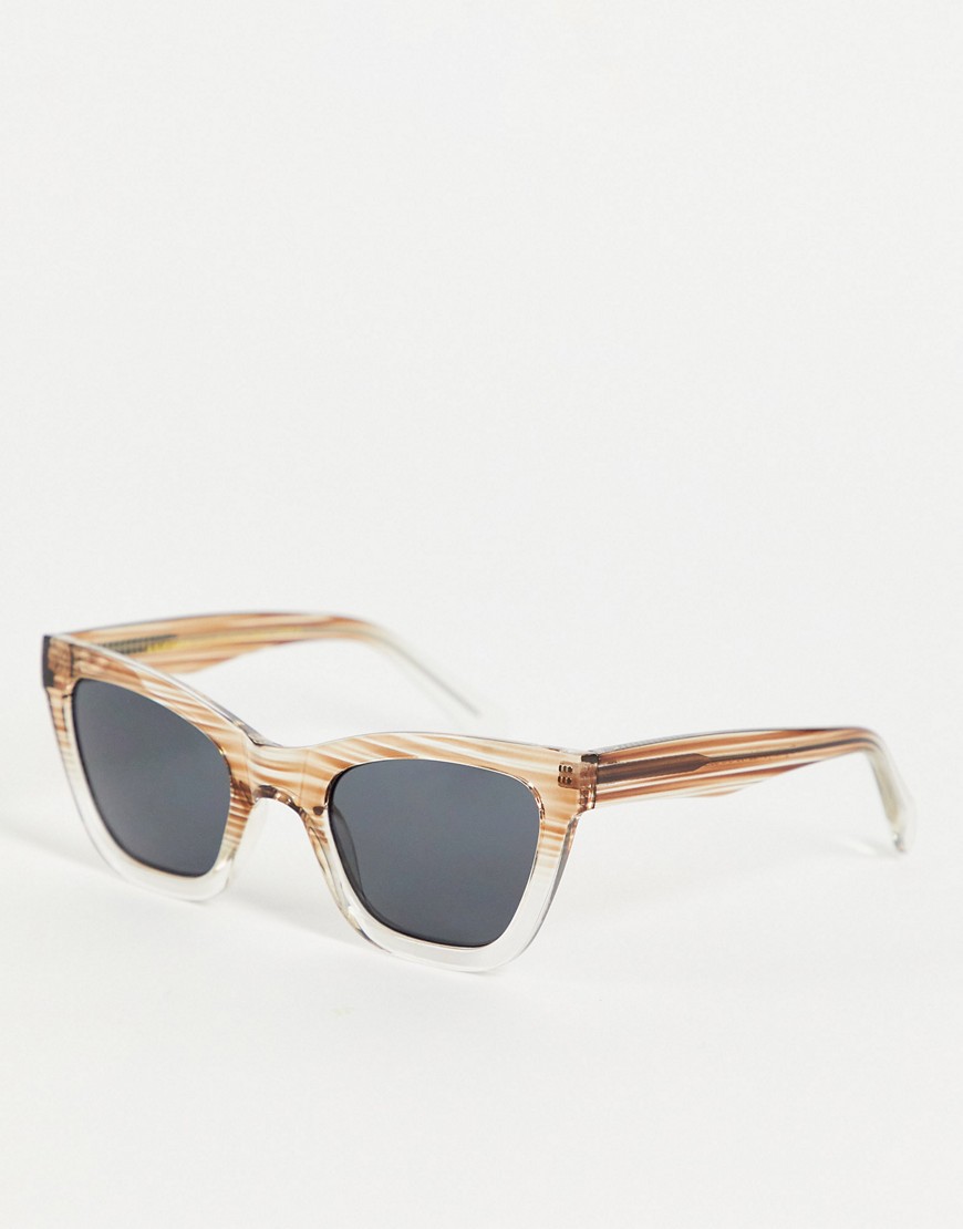 A.Kjaerbede Big Kanye unisex oversized cat eye with soft transition sunglasses in light grey to clear fade