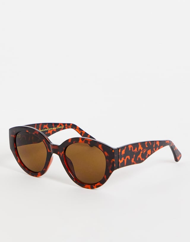 A.Kjaerbede Big Winnie round cat eye sunglasses in demi tortoise