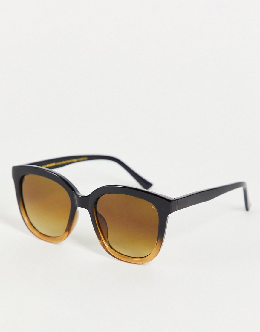 A.kjaerbede Billy Womens Round Sunglasses In Black To Brown Fade