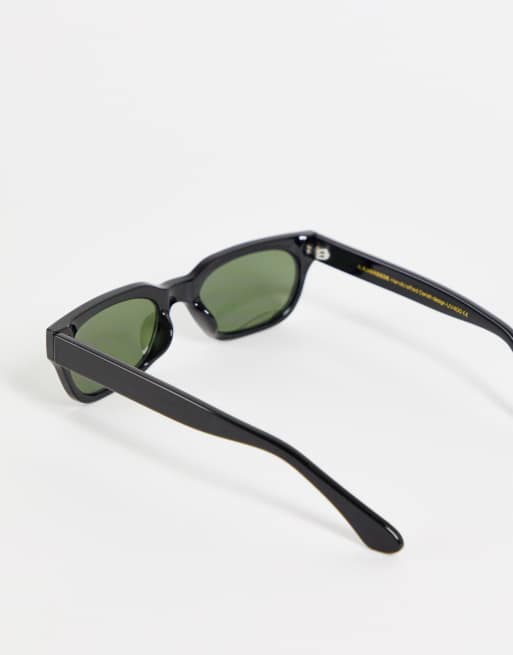 A.Kjaerbede – Bror – Czarne prostokątne okulary przeciwsłoneczne unisex w stylu retro, 2 z 4