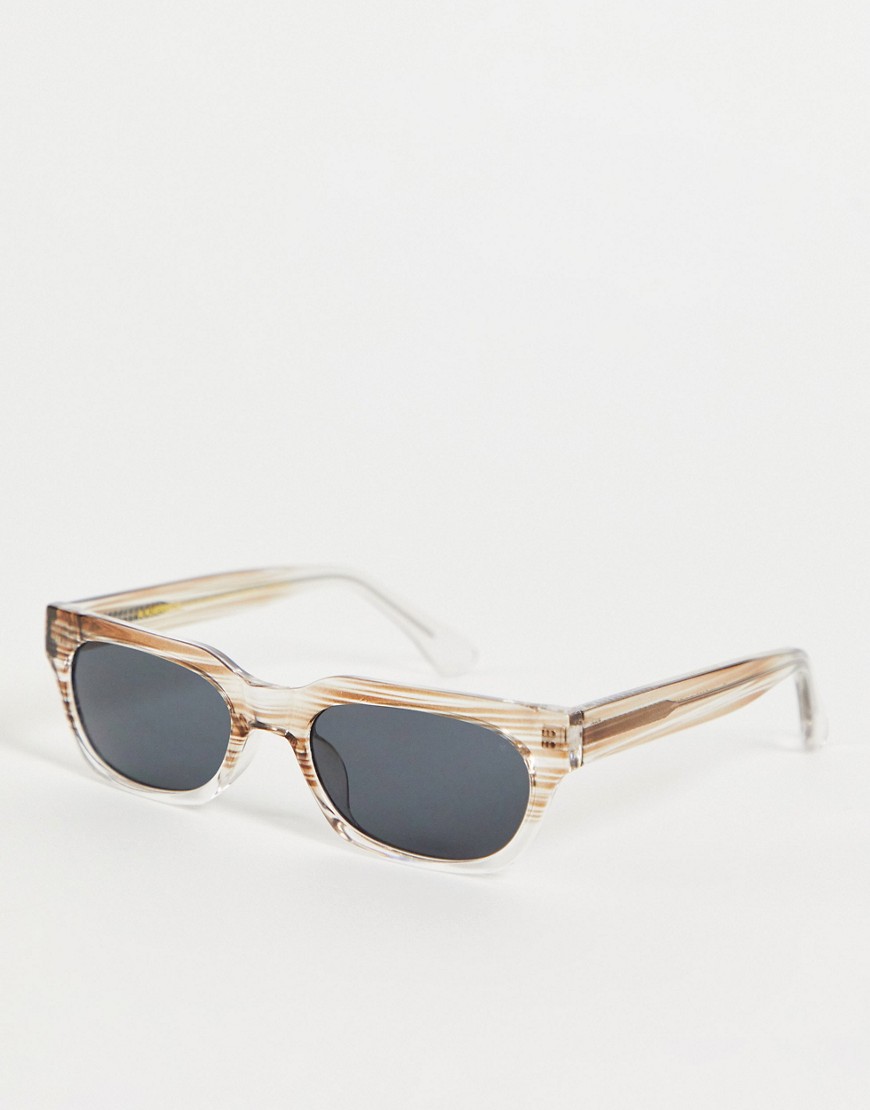 A.Kjaerbede – Bror – Grå smala, rektangulära solglasögon med retro design för kvinnor