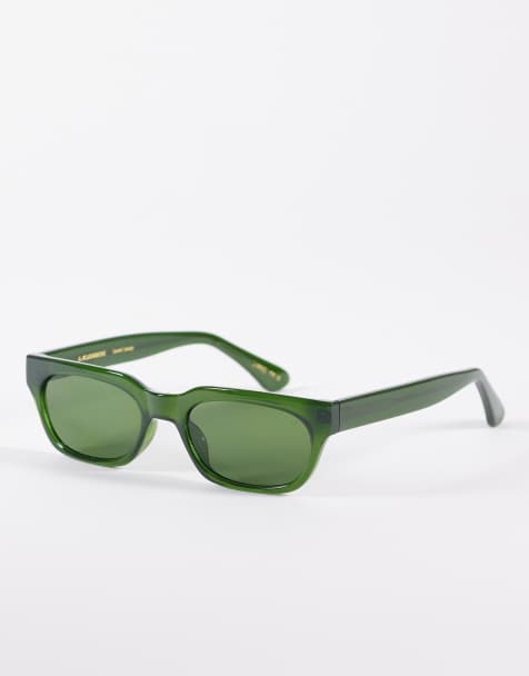A.Kjaerbede - Bror - Lunettes de soleil fines - Vert foncé transparent - view 1