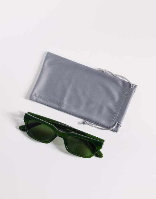 A.Kjaerbede - Bror - Occhiali da sole slim verde scuro trasparente, 3 di 3