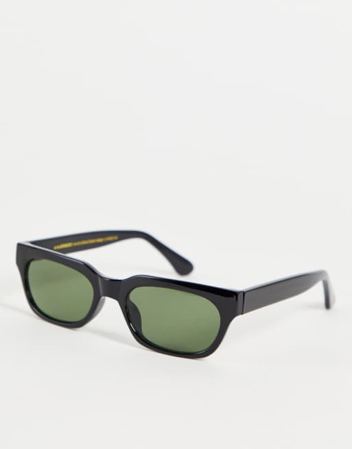 A.Kjaerbede - Bror - Occhiali da sole unisex slim rétro rettangolari, colore nero