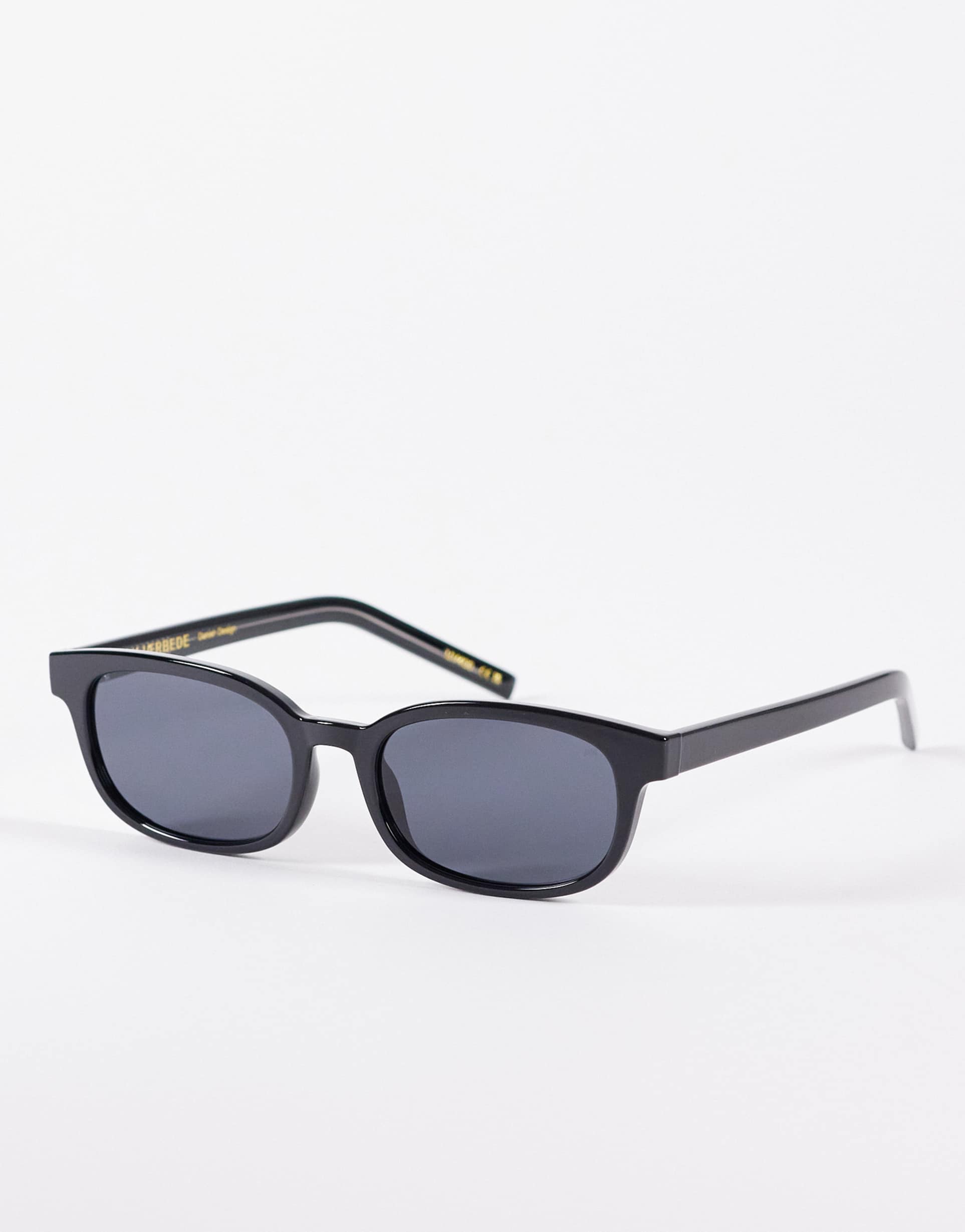 a.kjaerbede charlie slim rectangular sunglasses in black